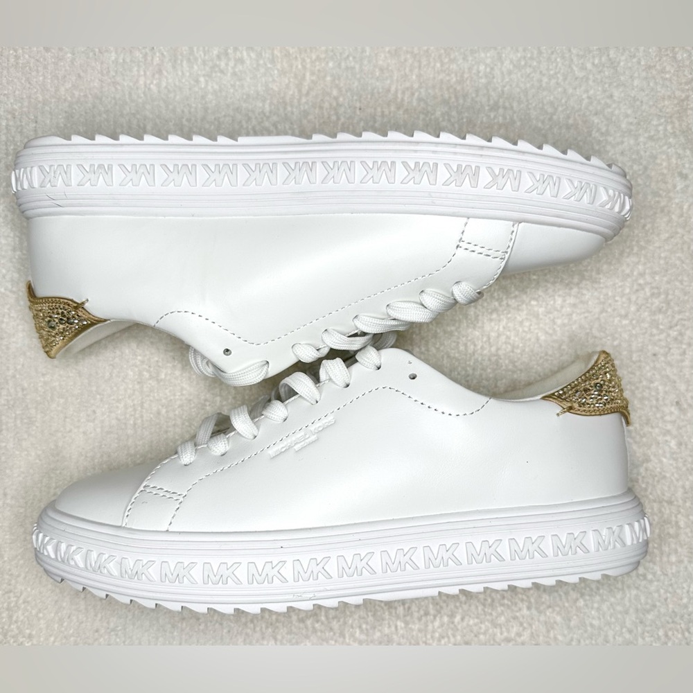 Michael Kors Women’s Grove Embellished Leather Sneaker - Size 6.5 - Picture 9 of 10
